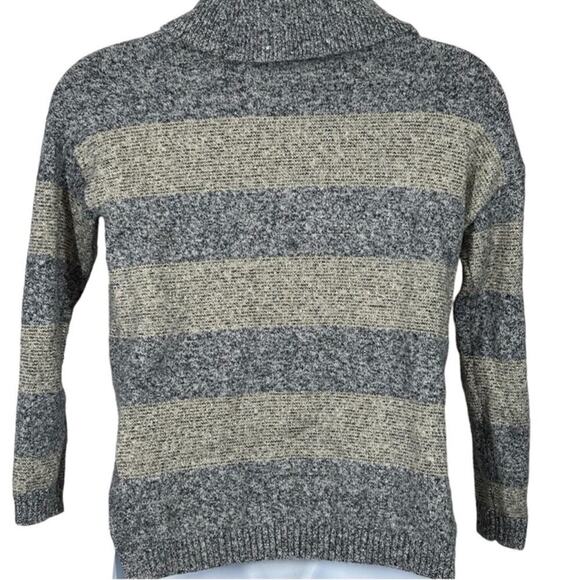 Tommy Hilfiger Cowl Neck Grey Marble Metallic Stripe Split Side Sweater Size XS - Picture 6 of 14